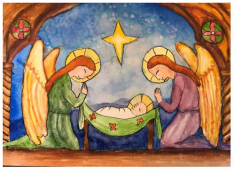 Children's Rosary Christmas Cards (Box of 25)